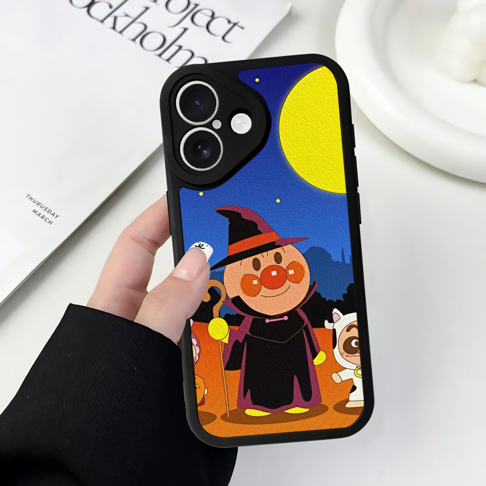 （画像用） アンパンマン Anpanman 【iPhone 16シリーズ対応】シリコンスマホケース（レザー調） 材質：シリコン